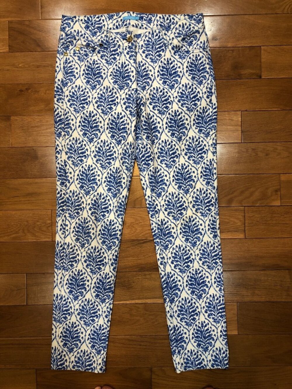 J McLaughlin Lexi Stretch Cotton Blend Skinny Jeans Artistic Coastal Chic Sz 2